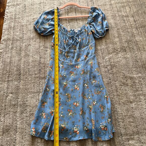 Reformation Corbin Mini Dress In Rory Blue Size 0 - Picture 5 of 7
